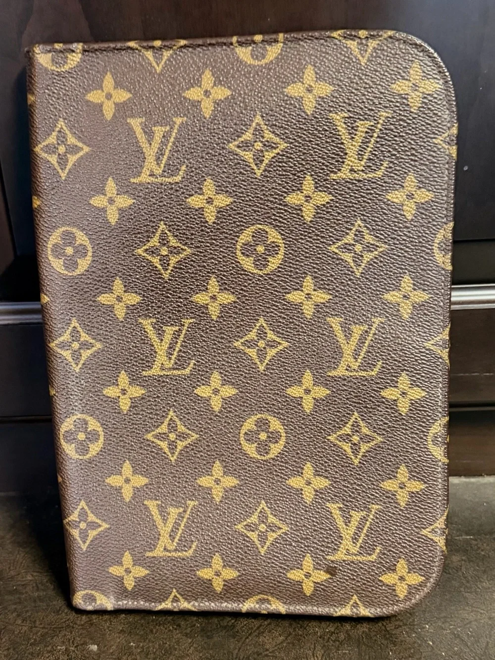 Authentic Louis Vuitton Vintage Monogram Desk Organizer Planner Zip Malletier